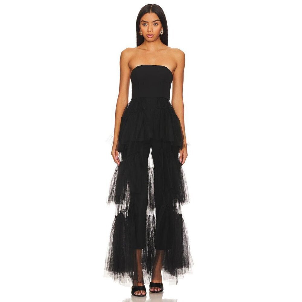 BCBGMAXAZRIA Ambrosia Jumpsuit Gown Black Womens Size 2